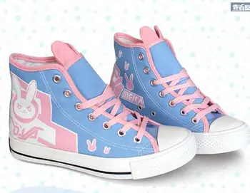 

D.VA Dva Cute Rabbit Canvas Shoes OW Sports Casual flat Shoes cosplay