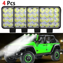 4Pcs 12V 48wW LED Car Work Light Flood Beam Bar Car SUV ATV Off-Road Driving light IP67 48W Spot Flood 4x4 led SUV DRL Fog Lamp