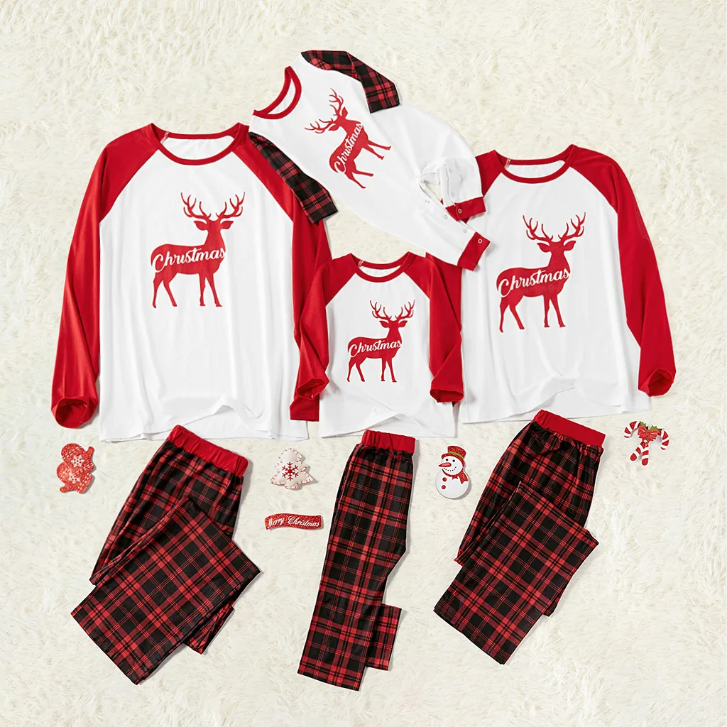 Семейные одинаковые пижамы Рождественская одежда для сна пижамы для мамы, папы, дочки, сына, мамы и меня, одежда для сна