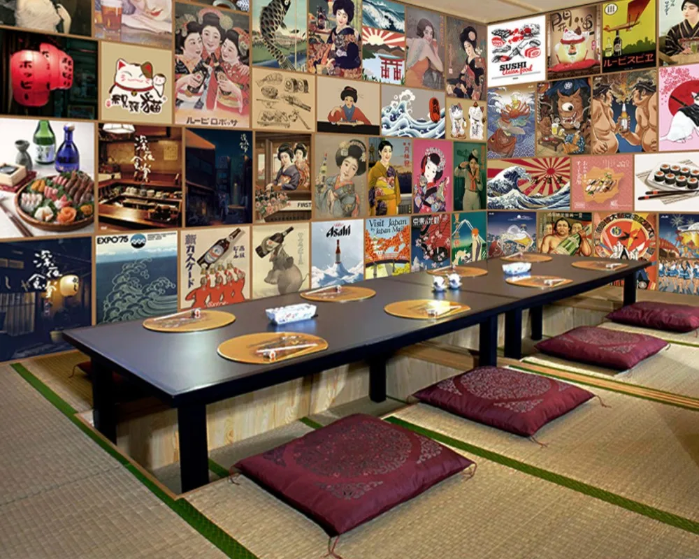 

Dropship Authentic Japanese Sushi Restaurant Wallpaper Customization 3d Japanese Restaurant Mural Japanese Woman Mural