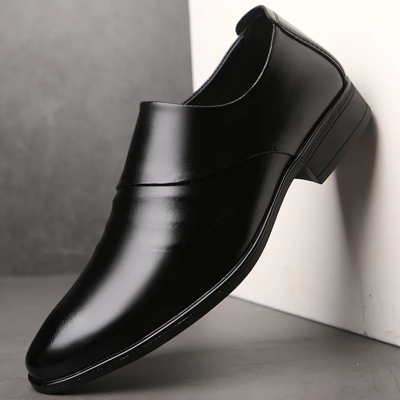 

Youth Slip-on MEN'S SHOES Spring And Autumn New Products Business Formal Wear Pointed-Toe Leather Shoes Fashion Wear-Resistant L