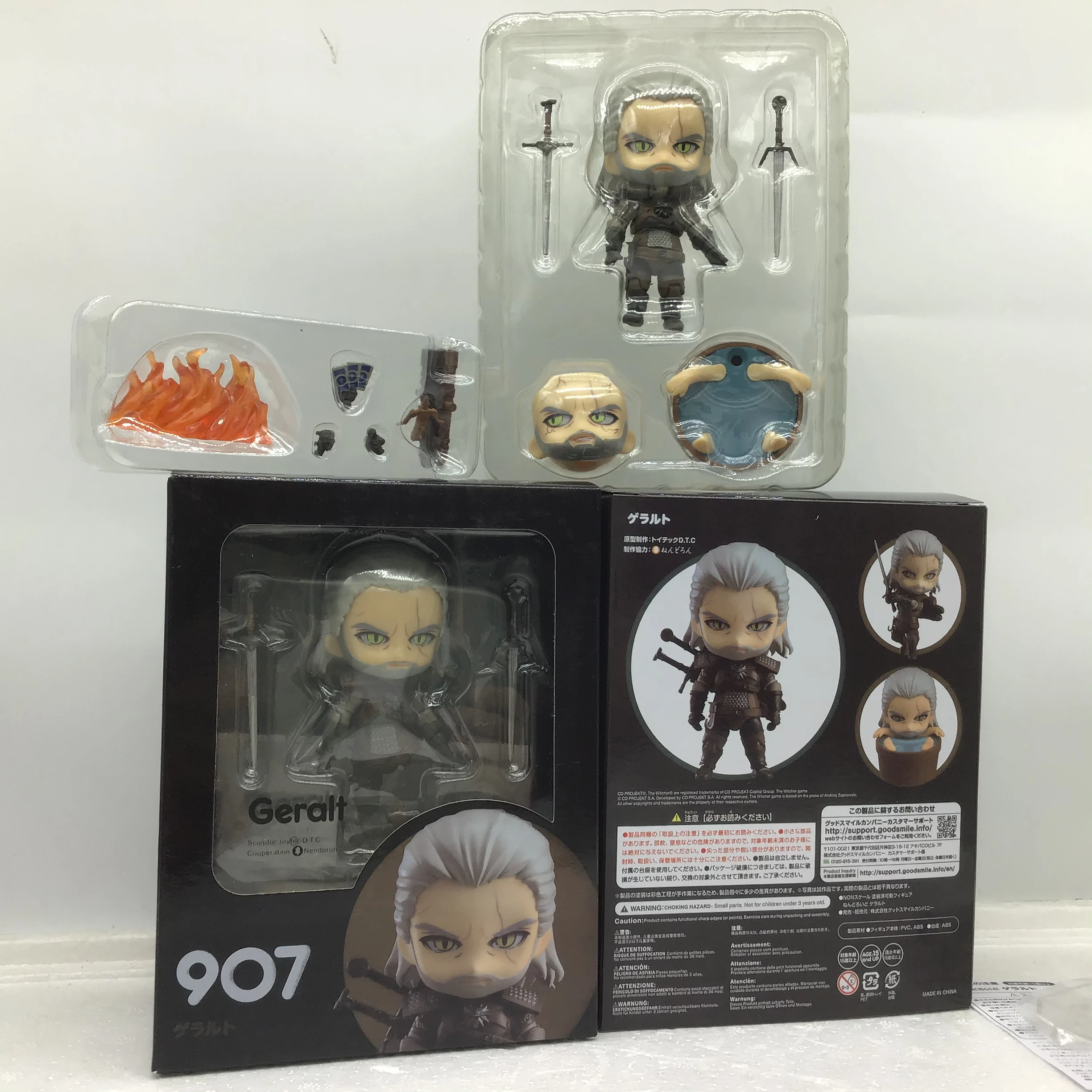 10CM Q version Witcher-ed 3 Wild Hunt 907 # Geralt White Wolf Geralt PVC Action Figures Model Toys Gift Doll