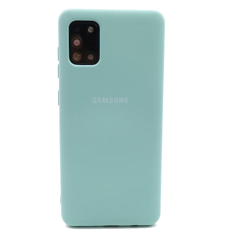 Samsung A31 Case Original Housing Silky Silicone Cover Soft-Touch Back Protective Shell For Galaxy A 31 phone pouch case