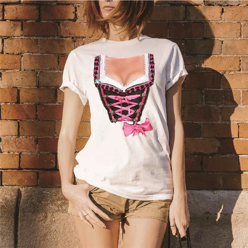Сексуальная футболка женская летняя крутая футболка с 3D принтом груди футболка Femme с коротким рукавом, для женщин футболки графическая футболка кофта с капюшоном - Цвет: 2