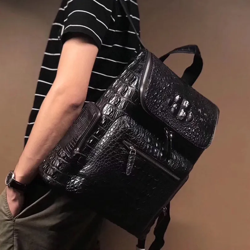 black croc skin bag