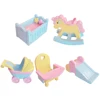 Dollhouse Mini Furniture Birthday Cake Topper Baby Care Theme Statues 1