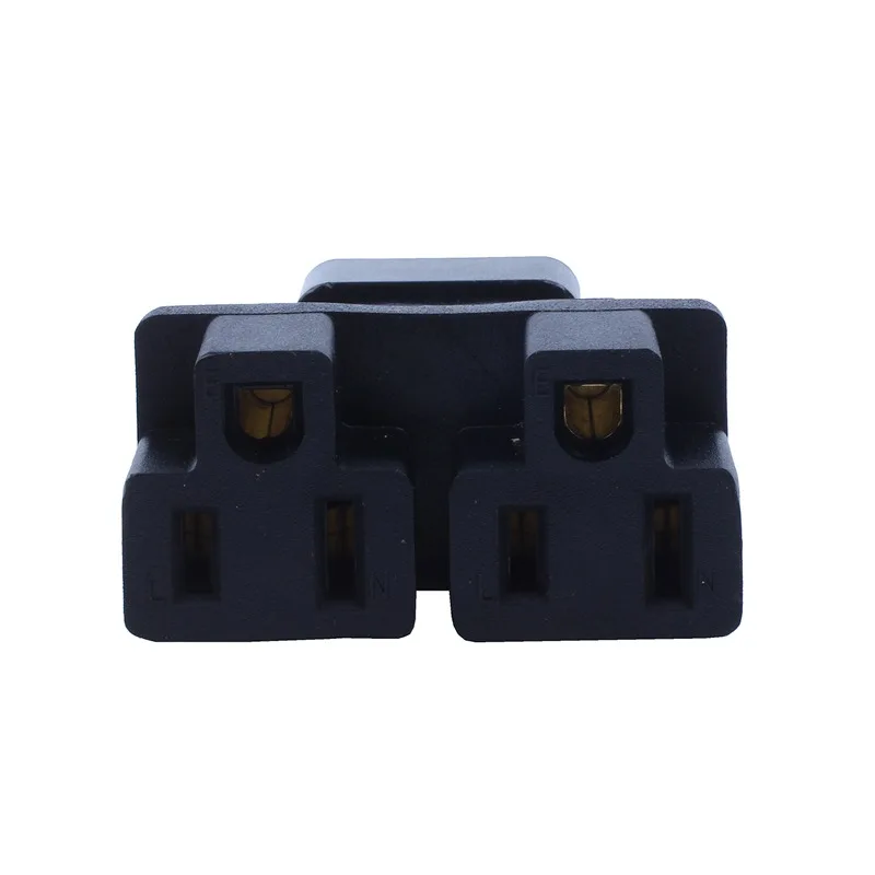 IEC 320 C14 до 2 x Nema 5-15R адаптер питания, C14 До 2x US 3pin Женский адаптер Черный