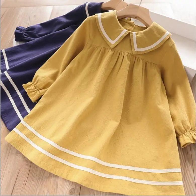 

girl cotton dresses 2019 autumn kids Long sleeve dress sweet preppy style children princess dress wholesale girls clothes