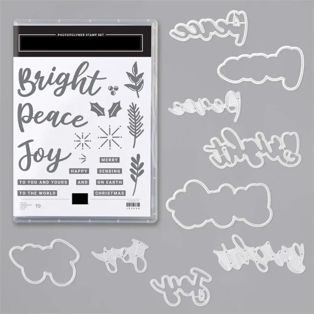 

Peace and Joy Metal Cutting Dies Cut Die Mold for DIY Stamp Scrapbooking Photo Album Embossing Paper Wedding Cards Making