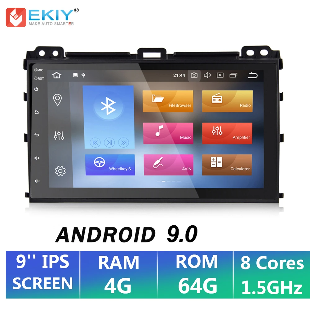 EKIY " ips 2 Din Android 9,0 Автомобильный мультимедийный плеер авторадио DVD для Toyota Prado 120 Land Cruiser gps навигация магнитофон