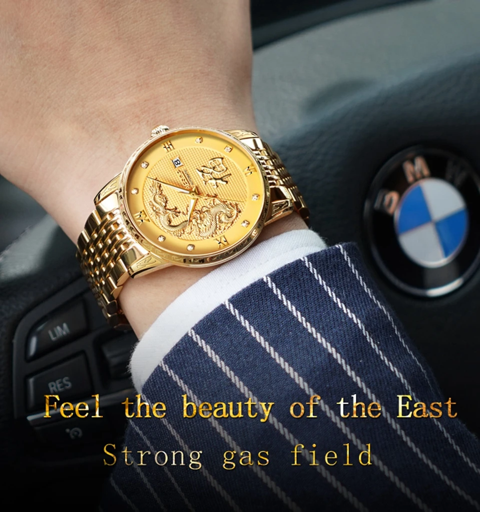 AESOP китайский Лидирующий бренд Мужские часы Япония механические движение для мужчин t водонепроницаемый дракон Lucky бизнес повседневное мужской часы подарок