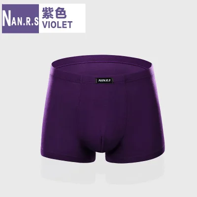 NANRS бренд Лидер продаж твердые/Цветочные Классические Бамбуковые мужские трусы боксеры сексуальные под шорты мужские трусы боксеры шорты для мужчин s - Цвет: Фиолетовый