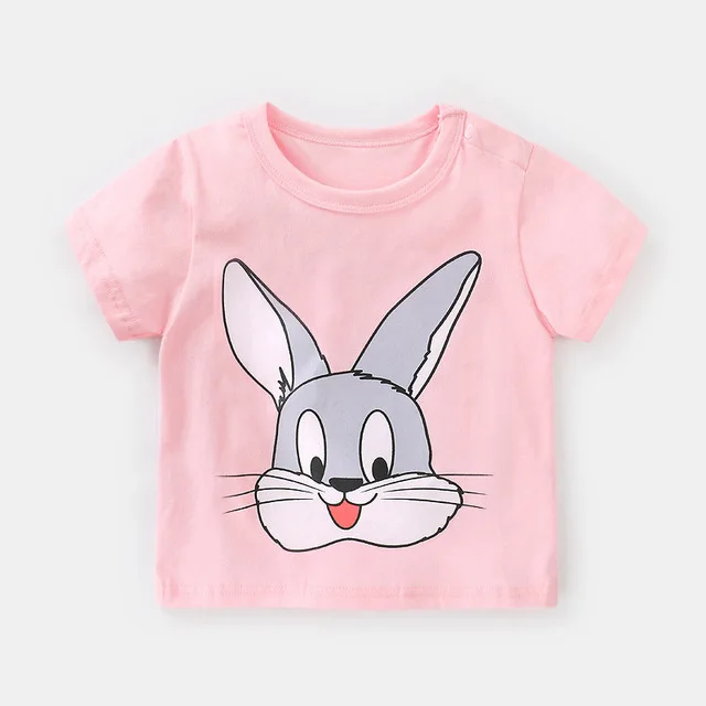 TS023 Хлопковая одежда для малышей; летние модные футболки для маленьких мальчиков и девочек; топы с короткими рукавами и рисунком для новорожденных; футболки для малышей - Цвет: TS023