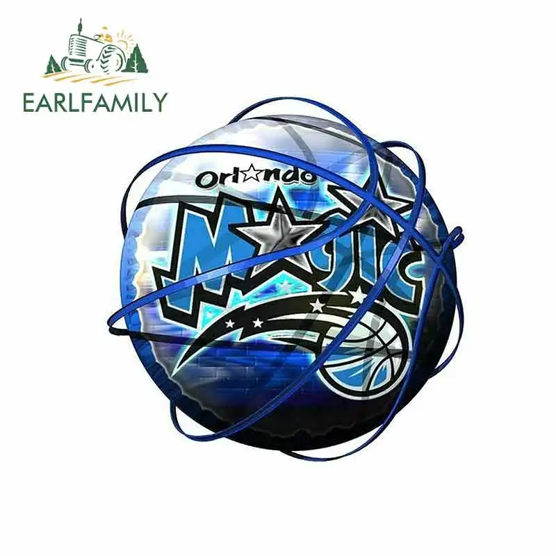 

EARLFAMILY 13cm x 12.9cm for Orlando Magic Funny Car Stickers Vinyl Sunscreen RV VAN Fine Decal JDM Car Accessories Cartoon