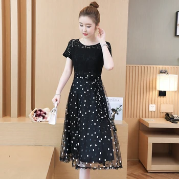 

Fashionable Style Short Sleeve Lace Dresses for New Large Size Women's Wear in Spring and Summer of 2020
