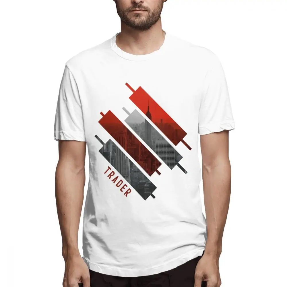 Day Trader ForexStock Market Finance Investor Candlestick T Shirt Summer Retro Casual Round Neck 100% Cotton T-shirt |