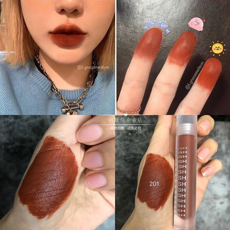 

2020 New Makeup Matte Velvet Lip Glaze Cream Texture Earthy Rose Red Matte Lasting Lipstick Matte Liquid Lipstick