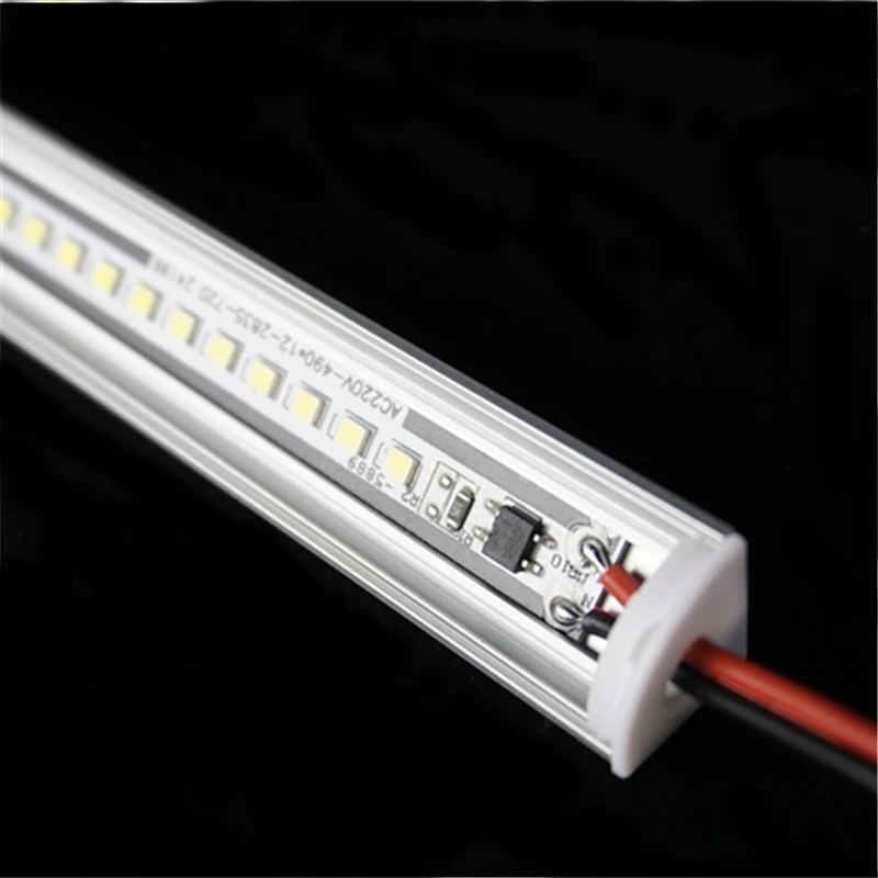 

5Pcs Lot 200-240Vac 50cm 20Inch Led Cabinet Bar Light 6W 2835 Corner Profile Kitchen Under Cupboard V Rigid strip