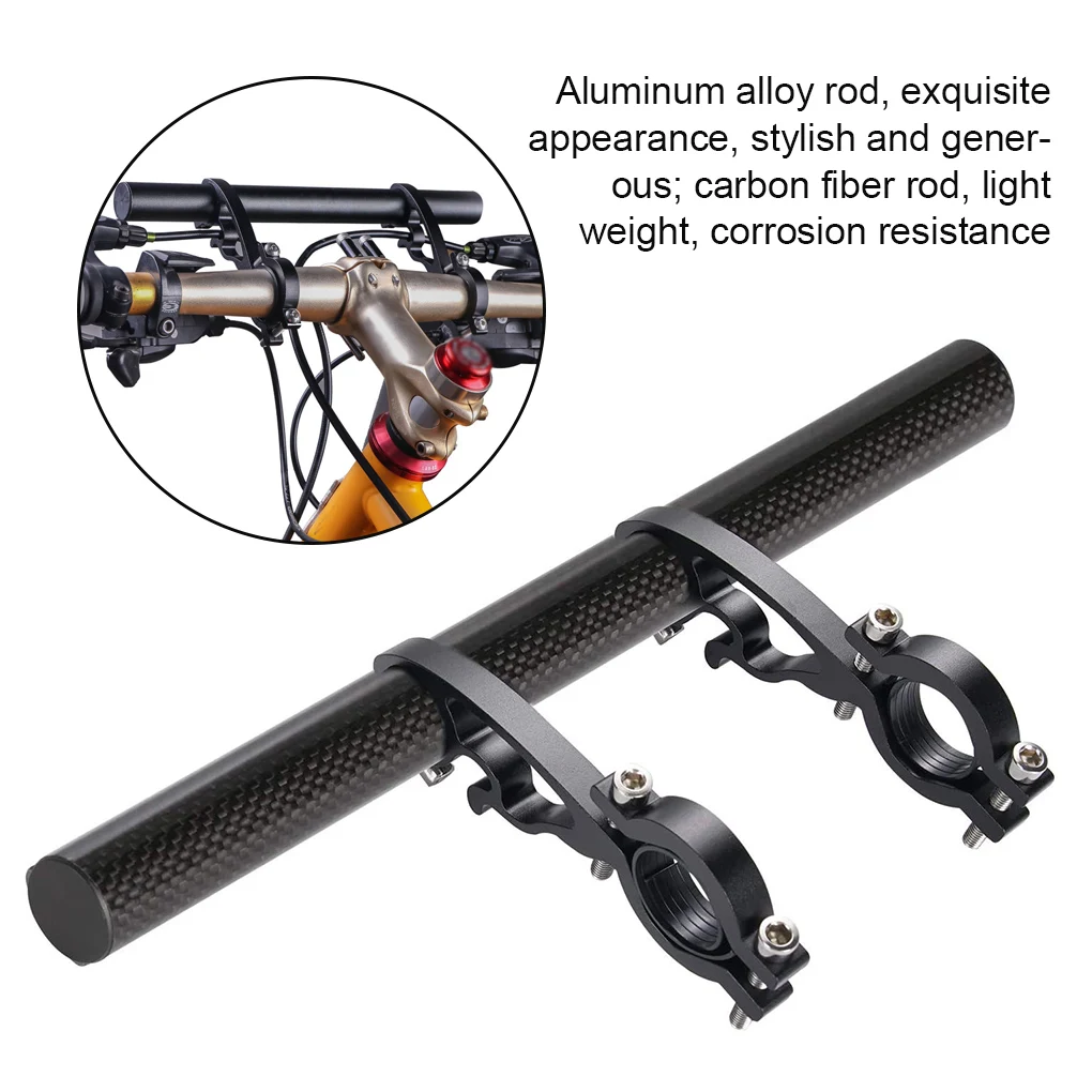 Bicycle Handlebar Extender Bike Handlebar Extended Bracket Double Clamps Headlight Mount Bar Speedometer Bracket Holder 25cm bicycle accessories bicycle handlebar extender bicycle handlebar extension