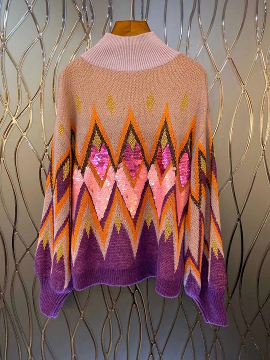 Осень и зима, новинка, женский свитер с круглым вырезом, сочетающийся по цвету, вязаный свитер, свободный свитер с длинным рукавом, 1109