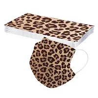 10pcs Women Leopard Printing Masks Adult Three-layer Disposable Dust-proof Protective Cartoon Mask High Quality 3 Layers Masken 2
