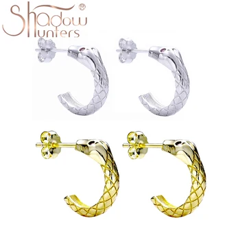 

SHADOWHUNTERS Real 100% 925 Sterling Silver Unique Snake Wedding Stud Earrings For Women Fashion Luxury Femme Jewelry Serpentine