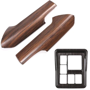 

Car Center Console Decoration Panel Cover Wood Grain with Side Rear View Mirror Adjustment Frame Cover Trim