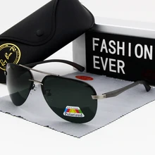 Брендовые мужские солнцезащитные очки, поляризационные, Ретро стиль, новинка, мужские Модные черные спортивные солнцезащитные очки без оправы, весенние металлические зеркальные очки