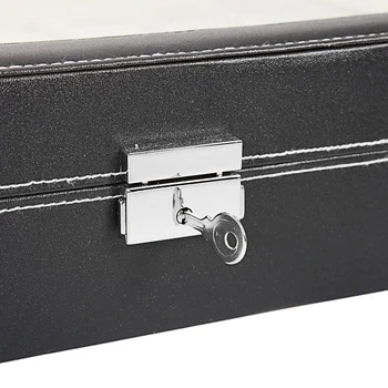 

24 Compartments Top-level Opening Style Leather Watch Collection Box Black