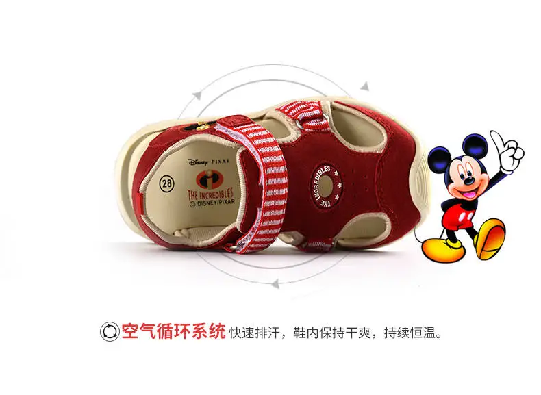 Disney детское нижнее белье для девочек с рисунком Минни Микки Для мальчиков и девочек Нескользящие сандалии мягкая подошва для малышей, которые делают первые шаги; пляжная обувь; сезон лето