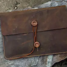 Vintage Genuine Leather Laptop Sleeve Case for New Laptop 1" / Air 11" 13" / Pro Retina Cover Bag MACX05C-N