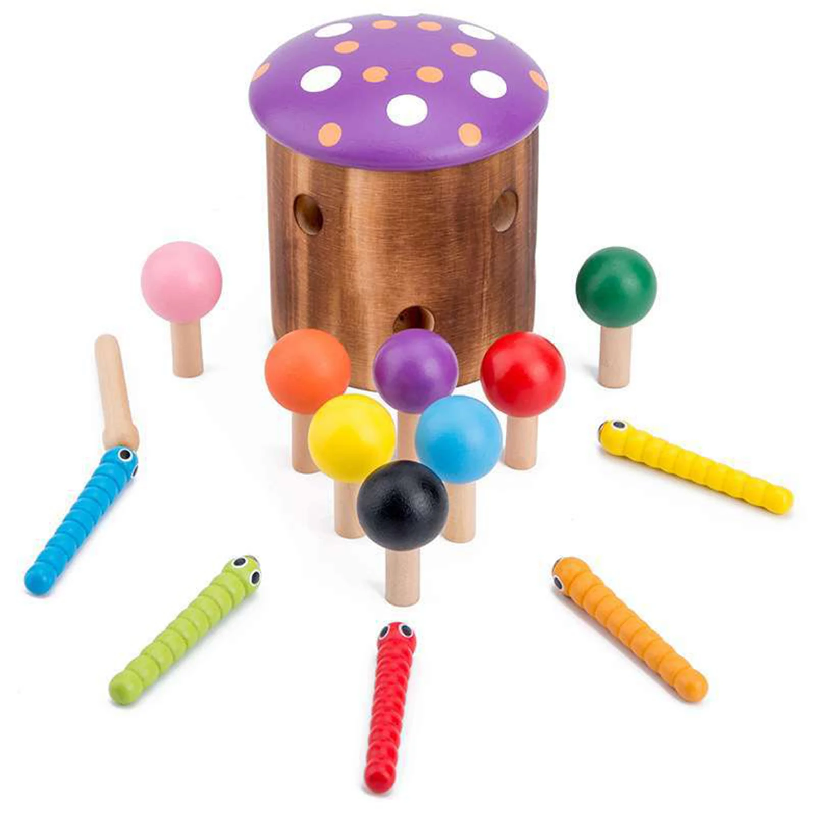

: Mushroom Catching Insects Game Baby Puzzle And Inserting Blocks, Hand-eye Coordination And Concentration Training