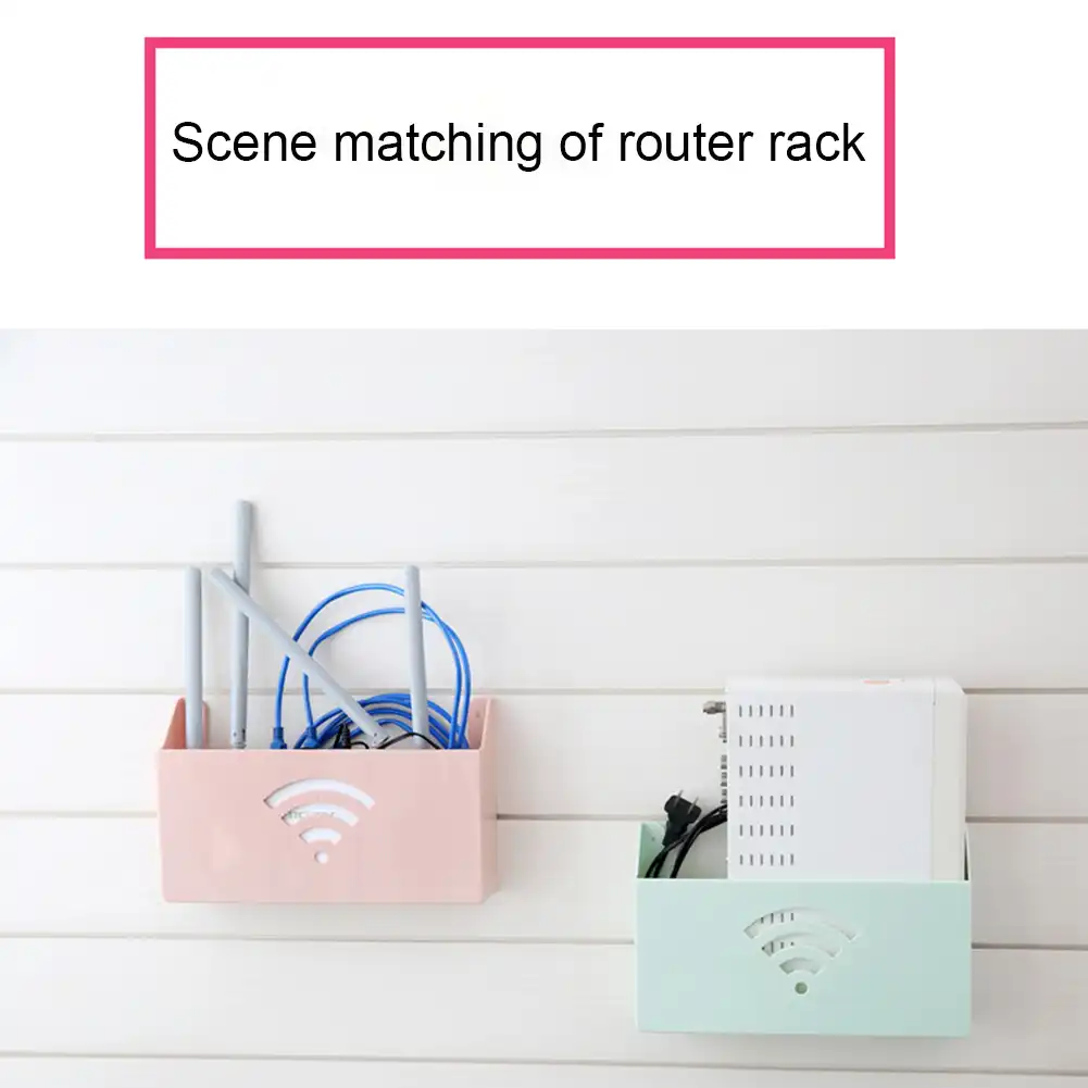 New Wifi Router Shelf Storage Boxes Cable Power Plus Wire Bracket