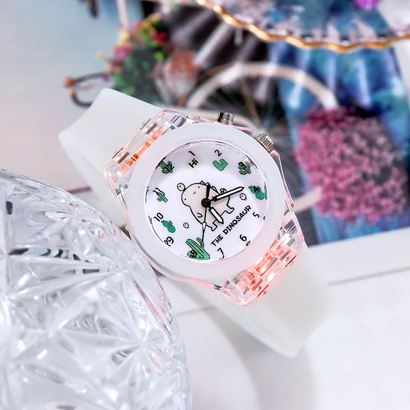 Cartoon Dinosaur Children Watches with Light Luminous Silicone Strap Girls Watch Boys Kids Student Gift Clock reloj infantil 6