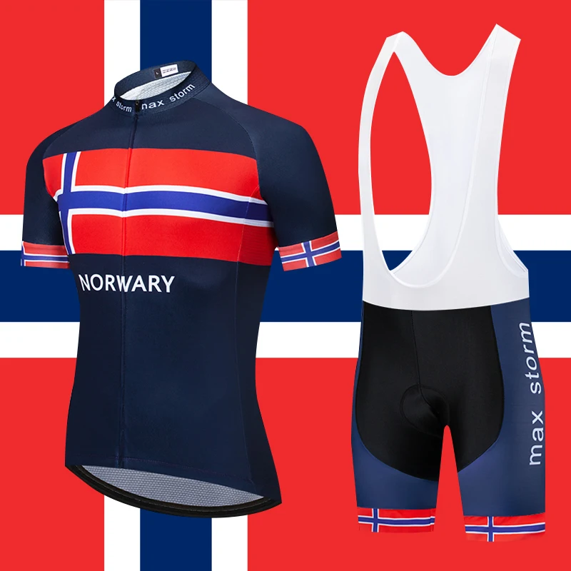 

2019 Norway blue New Team Cycling Jersey/Cycling sets Customized Road Mountain Race Top max storm