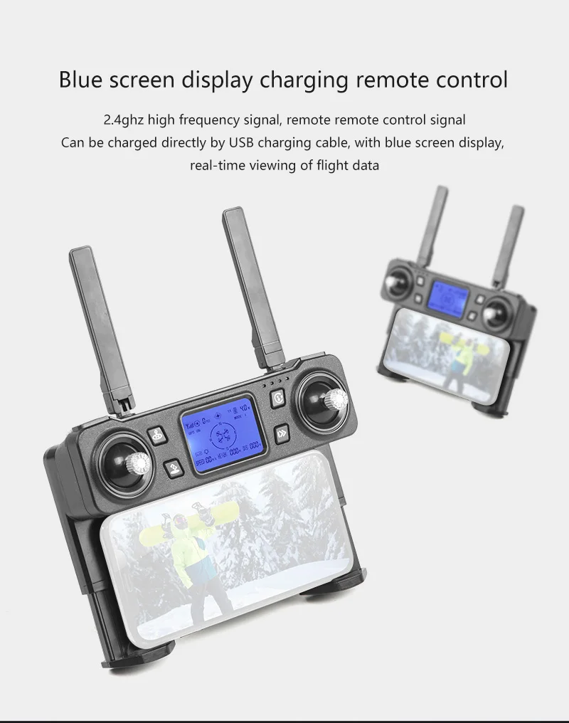 K20 FOLDABLE 4K CAMERA DRONE blue screen display