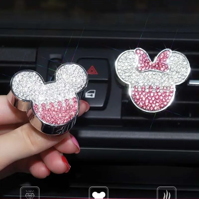 

Full Rhinestones Cute sparkling rhinestones car perfume decoration car air conditioner oulet aroma car air freshener