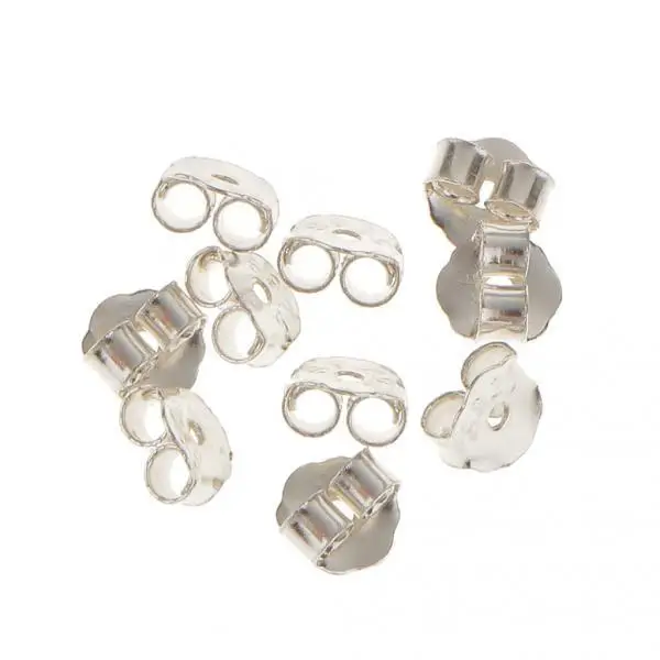 10pcs Sterling silver color 925 EARRING BACKS EAR NUTS Earning Accesseries 4mm