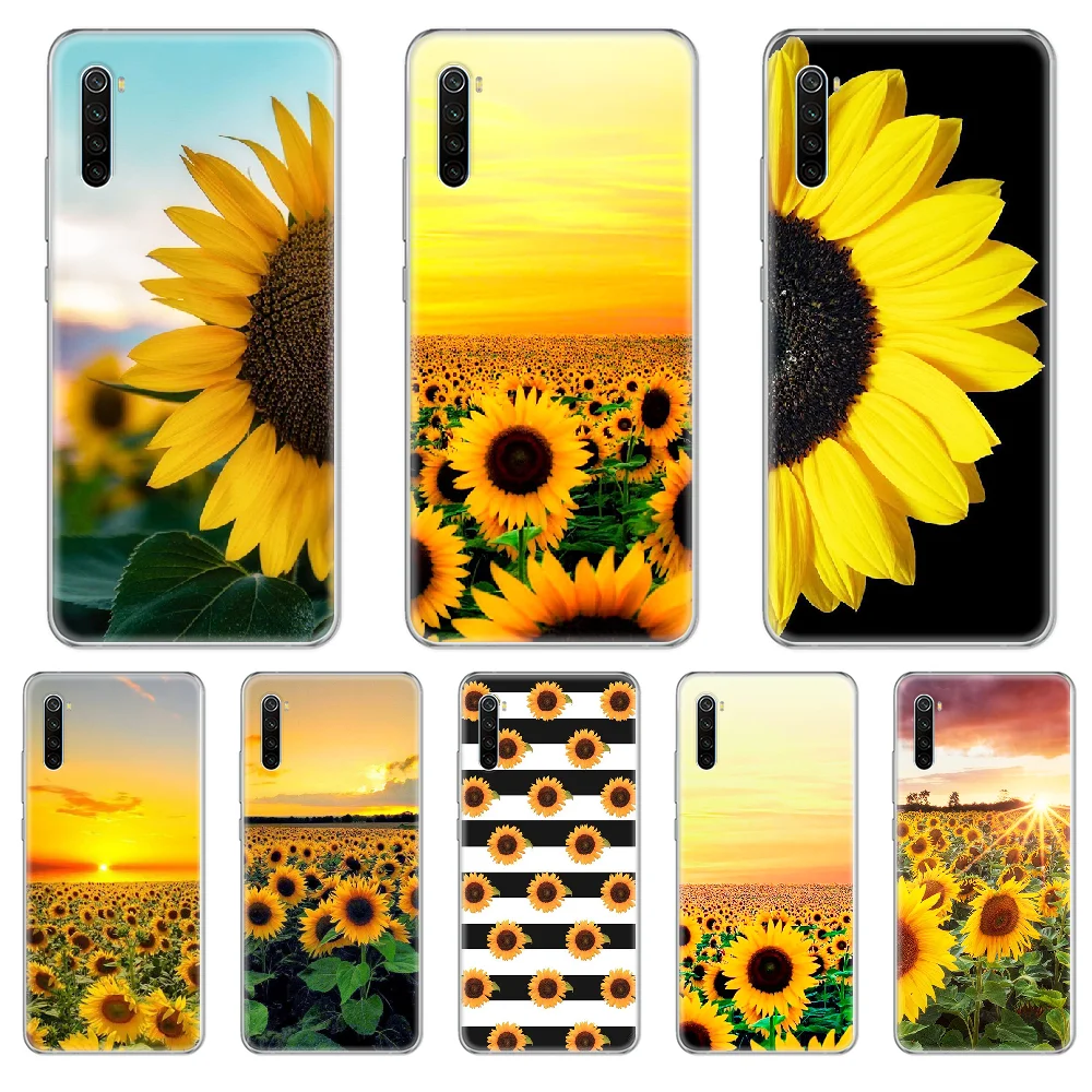 beautiful sunflower flower Phone Case cover For xiaomi Redmi 3S 4A 5A 6A 5 Plus 4X 7 8 8a CC9 K20 Pro K30 transparent back | Мобильные