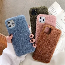 Skrzynka dla iPhone 12 Mini 11 Pro Max XS Max XR X skrzynka miękka futrzana puszysta ciepła pokrywa dla iPhone 6 6S 7 8 Plus pani prezent etui na telefony