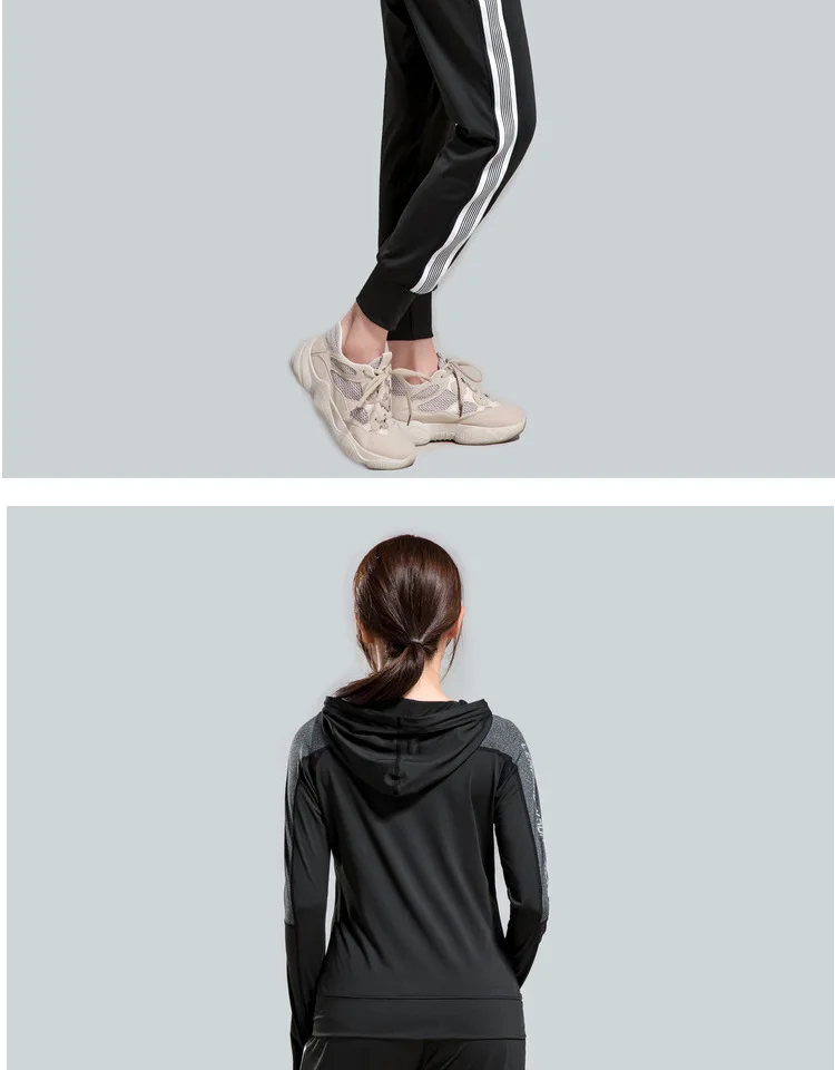 Спортивная Женская куртка, осень и зима, плюс размер, топ для йоги, свободный крой, фитнес, длинный рукав, на молнии, спортивная куртка
