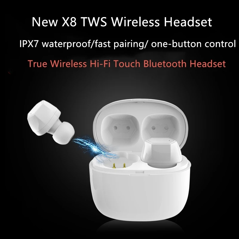 X8 TWS Bluetooth wireless headset smart one for two music playback microphone call business sport mini headphones for smartphone