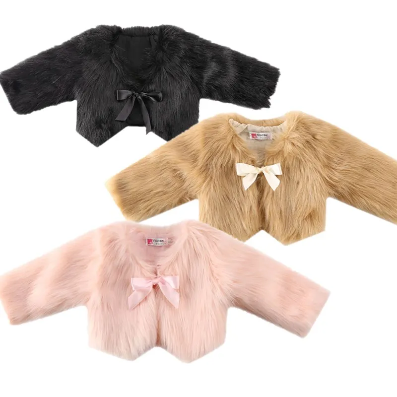 Жилет из искусственного меха для маленьких девочек, теплые зимние пальто, верхняя одежда, куртка