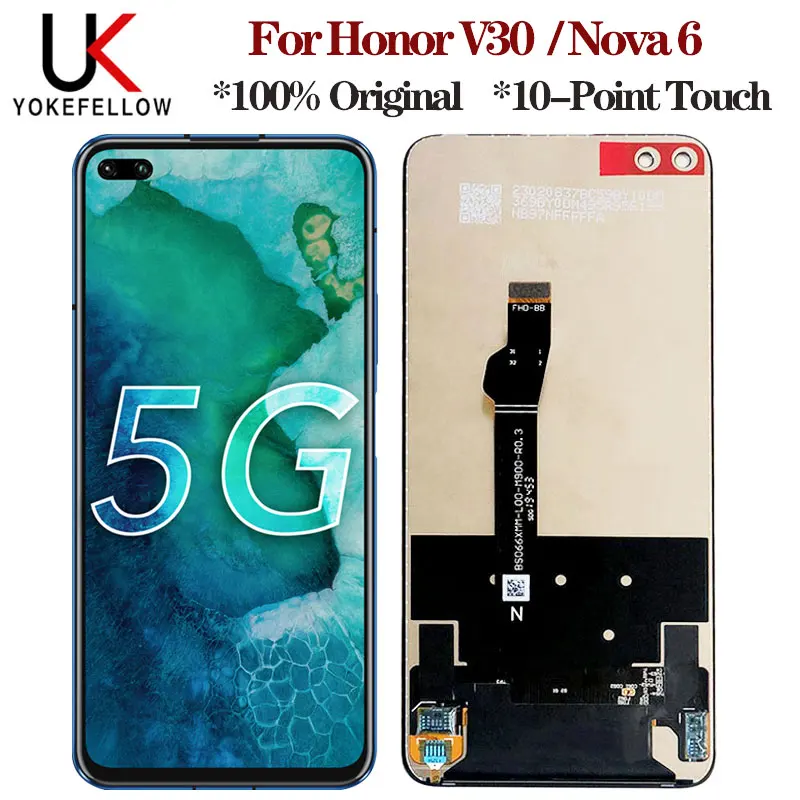 ЖК-дисплей для Huawei Honor V30 дигитайзер сенсорного экрана в сборе View 30 /Nova 6 деталей