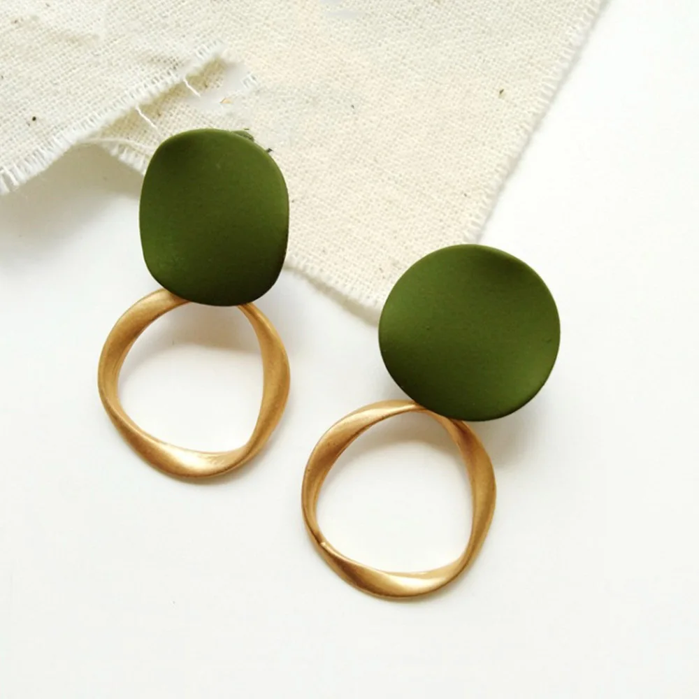 design 9 Chadestinty золотые геометрические круглые Висячие серьги для женщин белая зеленая красная серьга Свадебные ювелирные изделия серьги oorbellen - Окраска металла: design 9