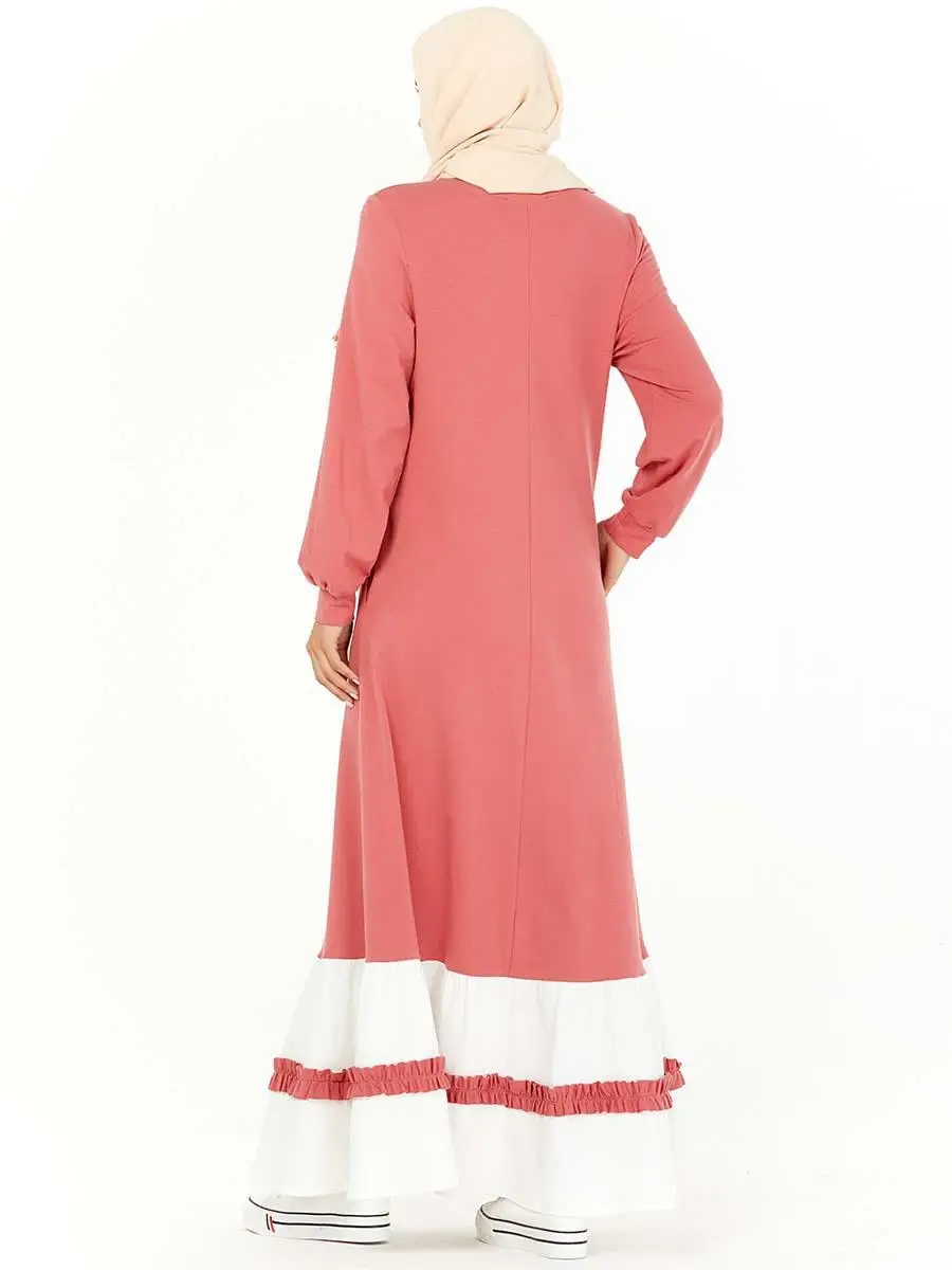 Женское платье Abaya мусульманское Спортивное Макси с длинным рукавом кафтан
