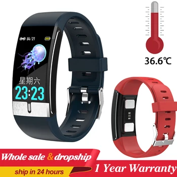 

2020 Smart Watch Men E66 Body Temperature ECG PPG Waterproof Sport Bracelet Blood Oxygen Heart Rate Smartwatch For iOS Android