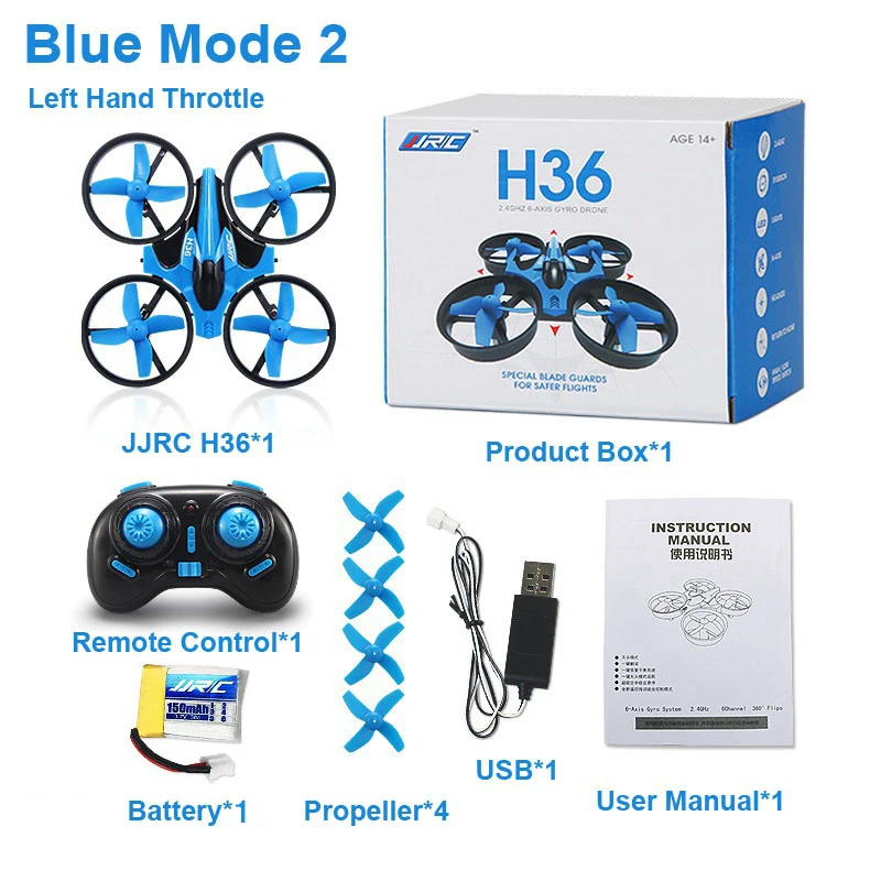 JJRC H36 H36F мини Дрон 2 4G 4CH 6-осевой скоростной 3D флип Безголовый режим RC Квадрокоптер