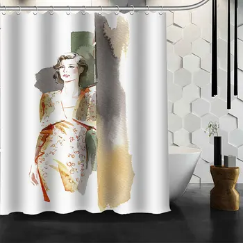 

Custom feather Waterproof Shower Bath Curtain Printed Bathroom Decor Various Sizes#2020-05-26