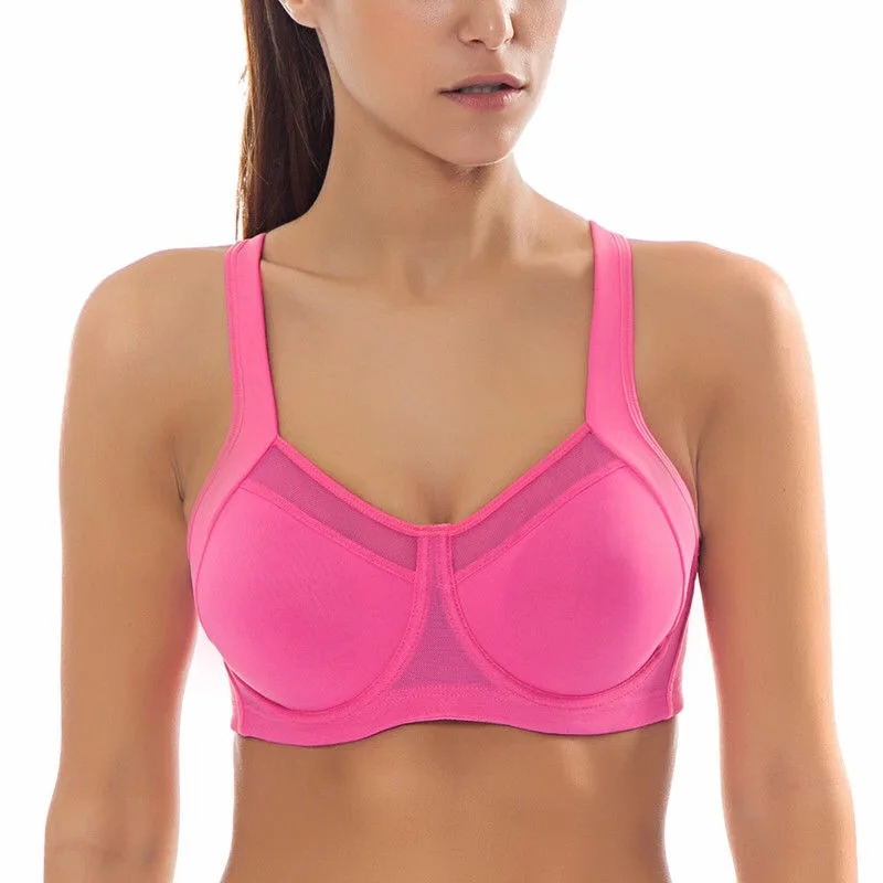 

Women's High Impact Workout Powerback Support Underwire Exercise Bra